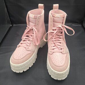 Women's Nike Air Jordan 1 Brooklyn High Boots Suede Pink Oxford 9